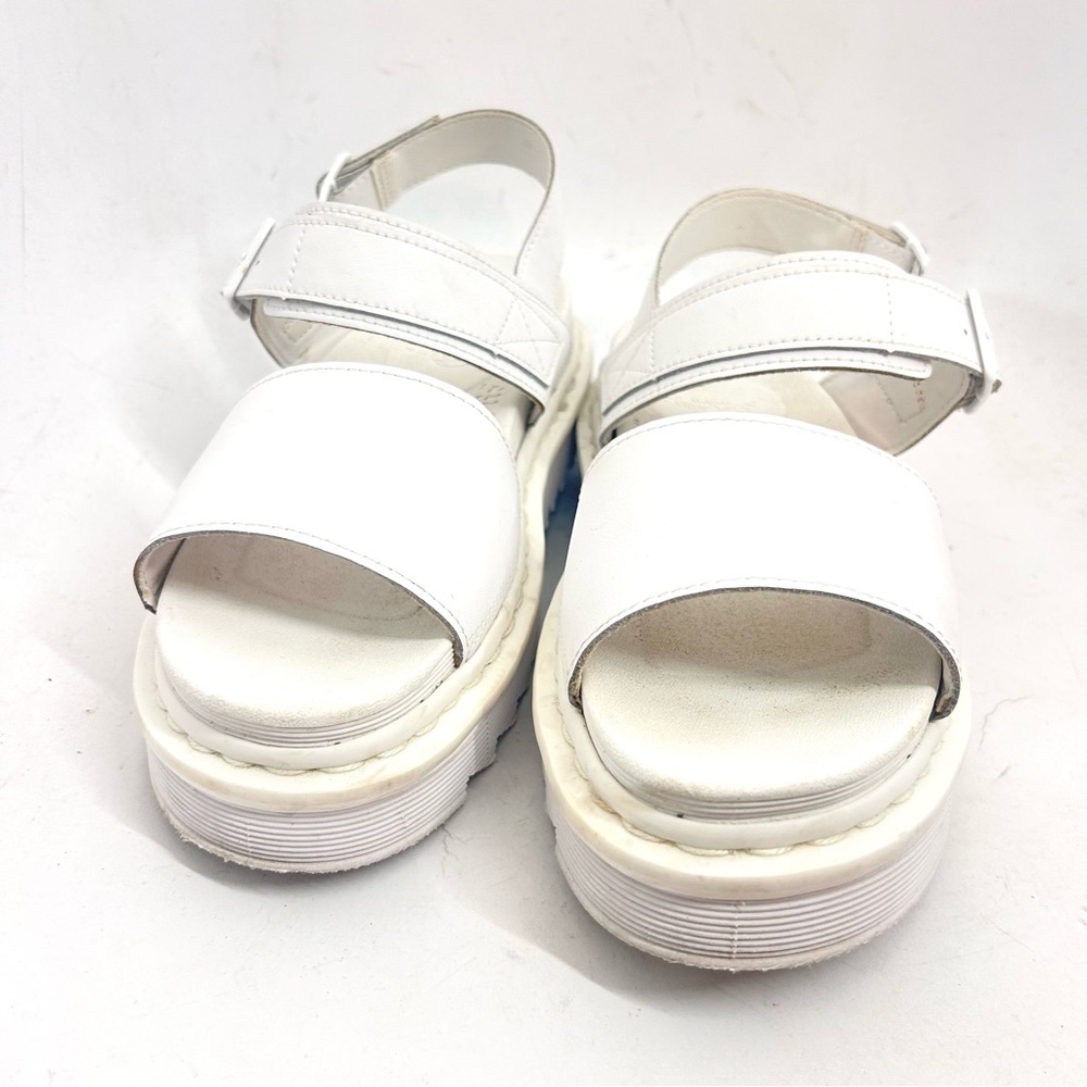 Dr. Martens Voss Mono White Leather Double Strap Buckled Sandals Size 9 - Picture 3 of 10